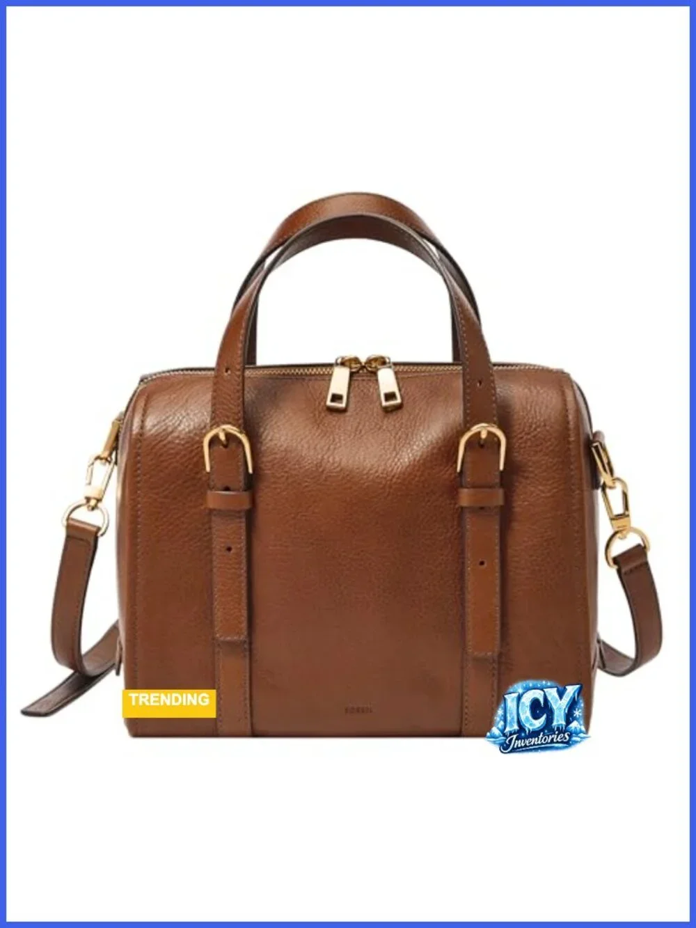 Vintage Carriage Leather Satchel Crossbody Purse Handbag